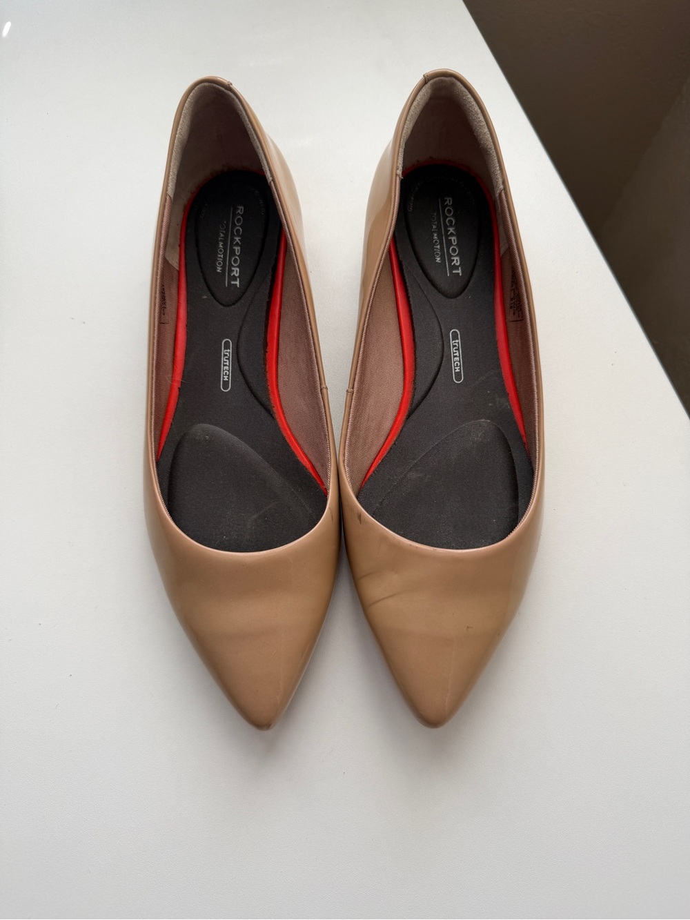 Rockport Women's Beige Pointed-Toe Ballet Flats